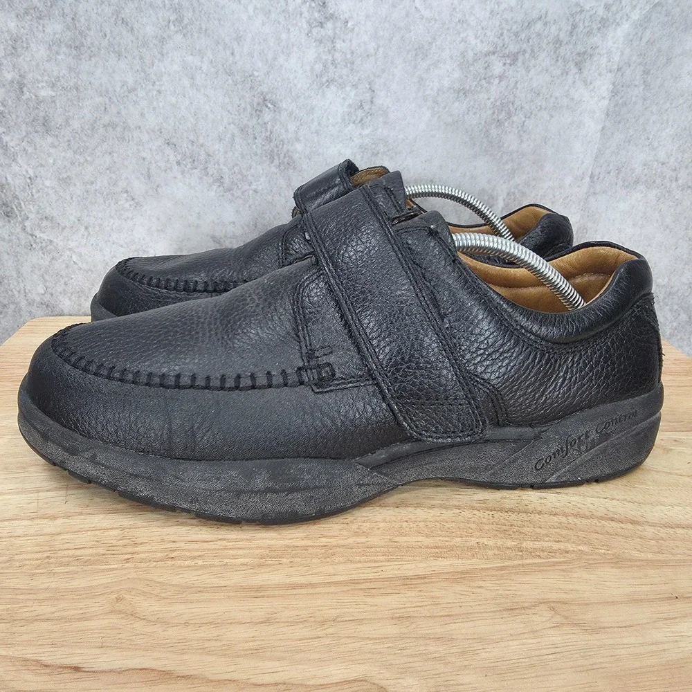Dr Comfort Scott Comfort Shoes Mens 11.5 W Black Leather Strap Diabetic Comfort